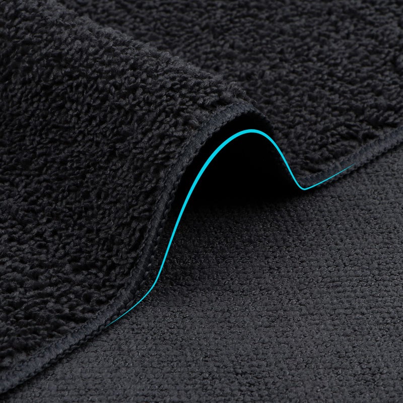 اورايتي مجموعة مناشف كبيرة من Orighty، 50 قطعة، مناشف من الألياف الدقيقة عالية الامتصاص وفائقة النعومة، مناشف غسيل متعددة الأغراض للحمام والفندق والمنتجعات الصحية وصالة الألعاب الرياضية، مقاس 12 × 12 بوصة، أسود - Image 3